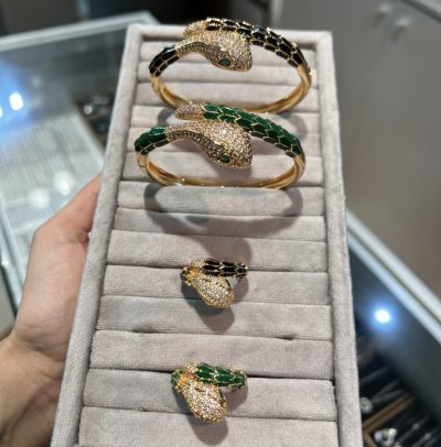 ست دستبند و انگشتر طرح جواهر مار 🤩