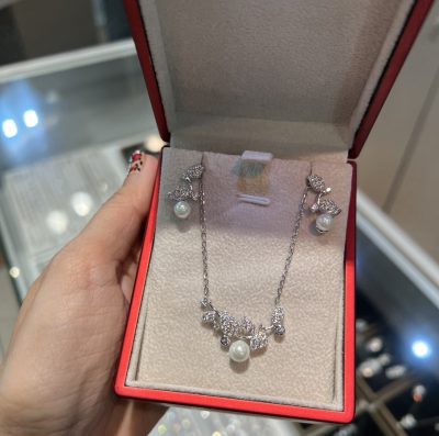 نیمست نقره جواهر شیک مروارید اصل 🫶💎🤌