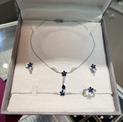 سرویس نقره جواهر یاقوت کبود 💙🌸بهاری