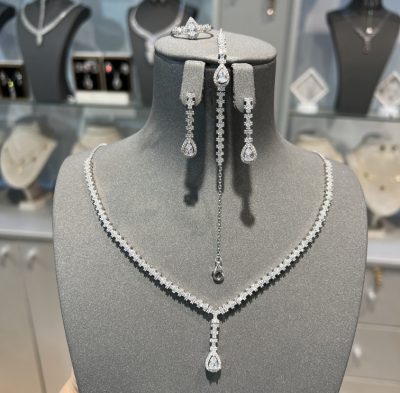 سرویس نقره جواهر تنیسی اشکی 🫶🤌💎