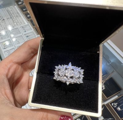 انگشتر نقره جواهر لوکس فلاور مارکیز 🌸