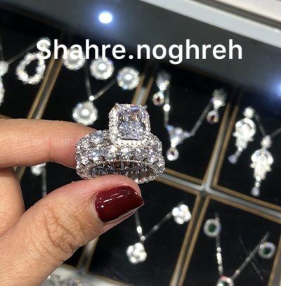 حلقه پشت حلقه نقره جواهر لوکس 🫶💎💍