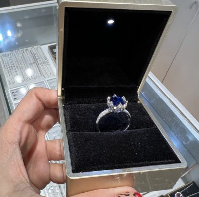 انگشتر نقره جواهر یاقوت کبود💙🤌🤤