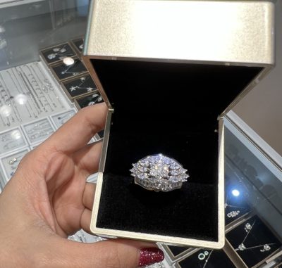 انگشتر نقره جواهر لوکس فلاور مارکیز 🌸