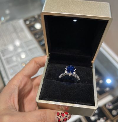 انگشتر نقره جواهر خاص یاقوت کبود 💙💍🤌