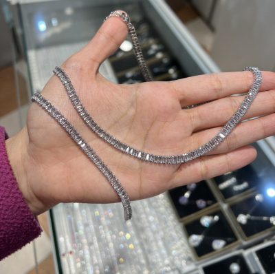 ست زنجیر و دستبند طرح جواهر تنیسی 💎