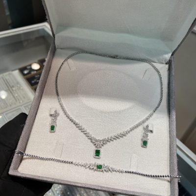 سرویس نقره جواهر لوکس زمرد 💚💎