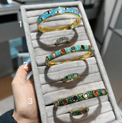 ست دستبند و رینگ طرح طلا میناکاری شده 🤩