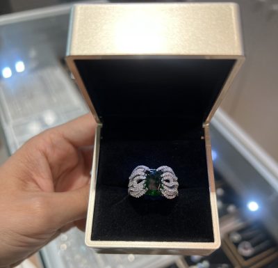 انگشتر نقره جواهر لوکس زمرد 💚🫶