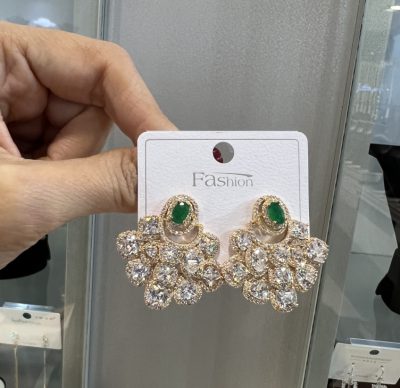 گوشواره طرح جواهر زمرد لوکس 🤤👌💚