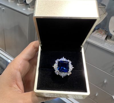 انگشتر نقره جواهر یاقوت کبود 💙