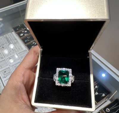 انگشتر نقره جواهر لوکس زمرد 💚