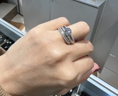 حلقه پشت حلقه نقره جواهر دو رنگ 🤤💍