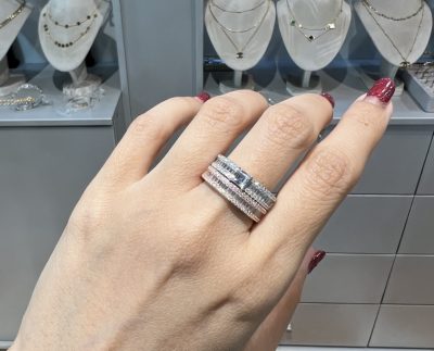 حلقه پشت حلقه نقره جواهر لوکس باگت 🫶🤤