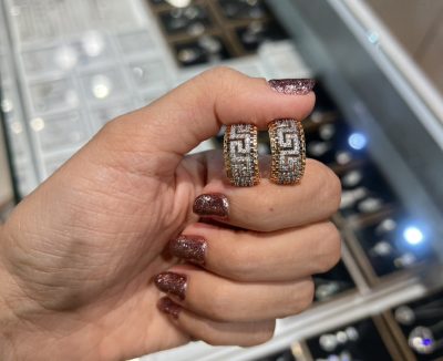 گوشواره حلقه ای طرح طلا 🤩 ژوپینگ  برند ورساچه