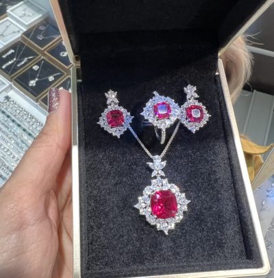 نیمست نقره جواهر لوکس یاقوت 💕💎