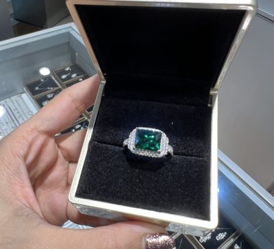 انگشتر نقره جواهر زمرد 💚