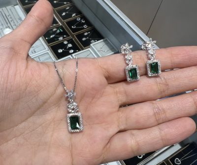 نیمست نقره جواهر زمرد 💚💚💚