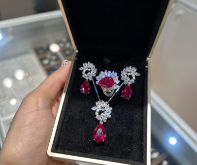 نیمست نقره جواهر لوکس یاقوت 🤤🩷💎