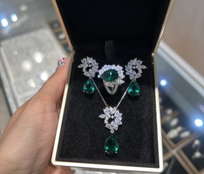 نیمست نقره جواهر لوکس زمرد 💎💚