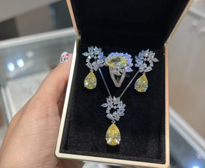 نیمست نقره جواهر لوکس سیترین 💛💎