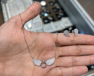 سینه ریز و گوشواره نقره جواهر 💍💎