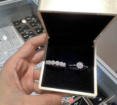 حلقه پشت حلقه نقره جواهر فلاور 🌸💍