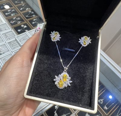 نیمست نقره جواهر سیترین 💛💛💎🤤