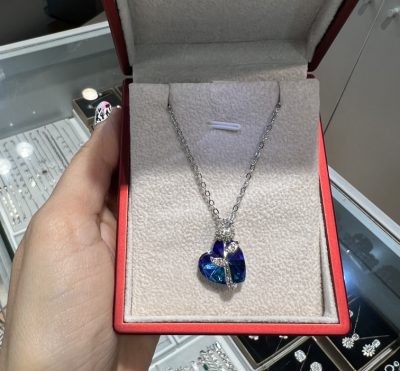 گردنبند تمام استیل قلب سواروسکی 💙