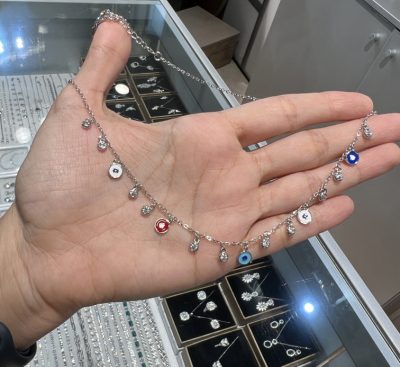 سینه ریز نقره جواهر چشمنظر. 💙💎🧿