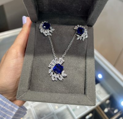 نیمست نقره جواهر لوکس یاقوت کبود 💙