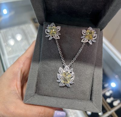 نیمست نقره جواهر لوکس سیترین 💛💎