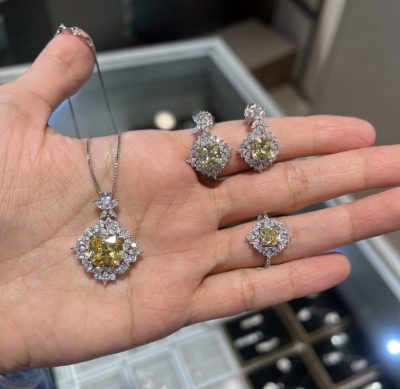 نیمست نقره جواهر لوکس سیترین 🤌💛💛💎