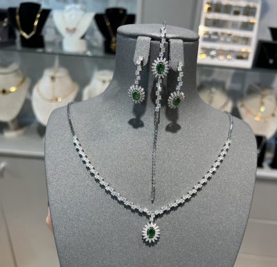 سرویس نقره جواهر زمرد 💚