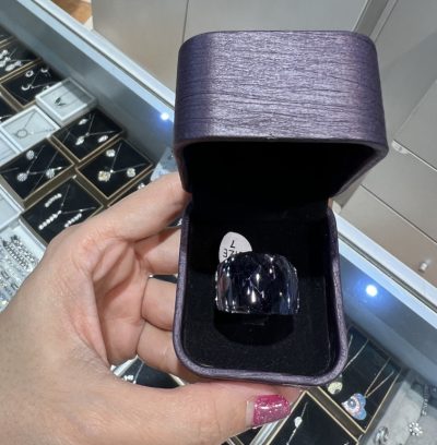 انگشتر تمام استیل سواروسکی بنفش 💜