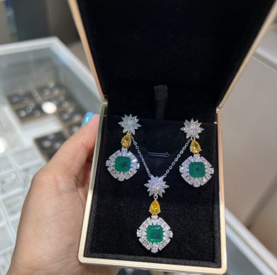 نیمست نقره جواهر دابلت 💚