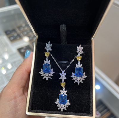 نیمست نقره جواهر توپاز آبی 🫶🩵💎