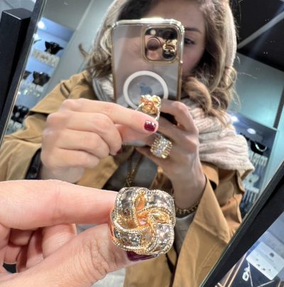 انگشتر طرح طلا لوکس طرح گل 🌸🫶🤌🤩