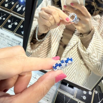 رینگ  طرح جواهر یاقوت کبود 🤌💙