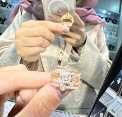 انگشتر طرح طلا لاینی شیمر 🫶🤌