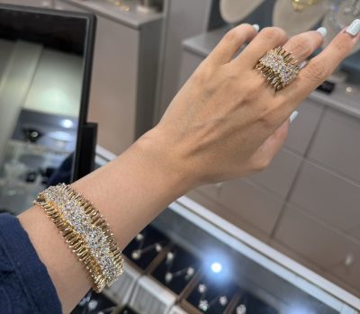 بنگل و انگشتر طرح طلا لونکس  🤩👌🤤