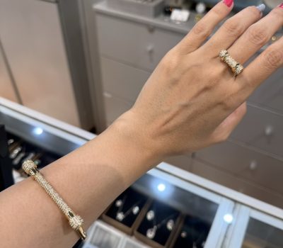 ست بنگل و انگشتر طرح طلا 👌👌🤩