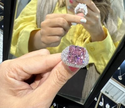 انگشتر طرح جواهر یاقوت صورتی 💕💎