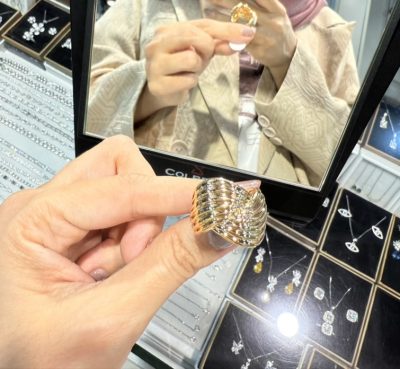 انگشتر طرح طلا بدون نگین شیار 👌