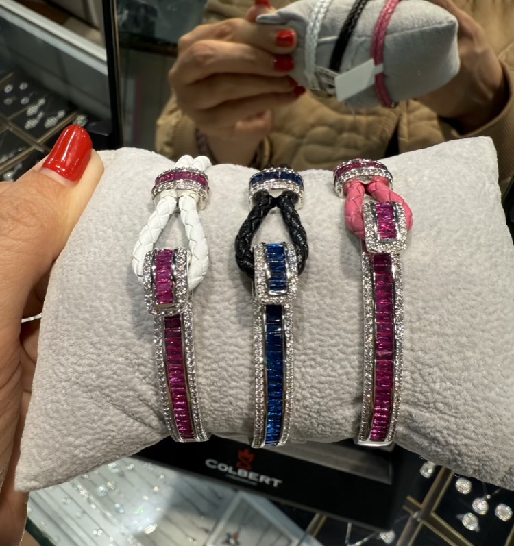 دستبند های چرم استیل طرح جواهر لوکس 🌈💎