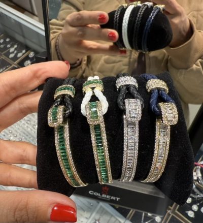 دستبند های چرم استیل طرح جواهر لوکس 🌈💎