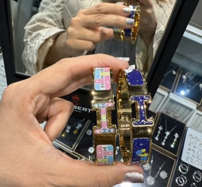 بنگل های طرح طلا هرمس  طرح دار🌈