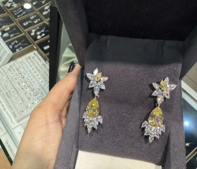 گوشواره طرح جواهر سیترین 💛💎